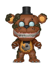 Funko POP Twisted Freddy figure shown on a display shelf with multicolor finish.
