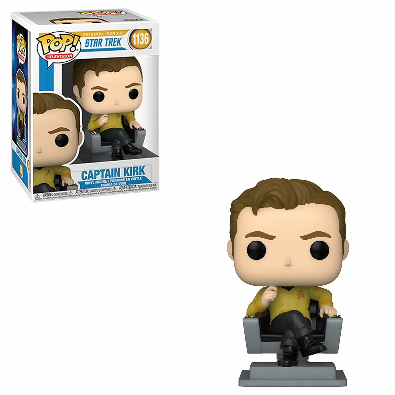 Captain Kirk in Chair with protective box protector for safe storage