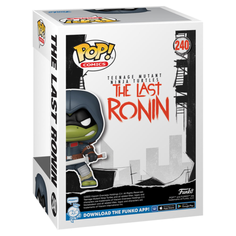 Funko Pop! TMNT Last Ronin 3.8-inch scale figure, compact shelf-friendly.