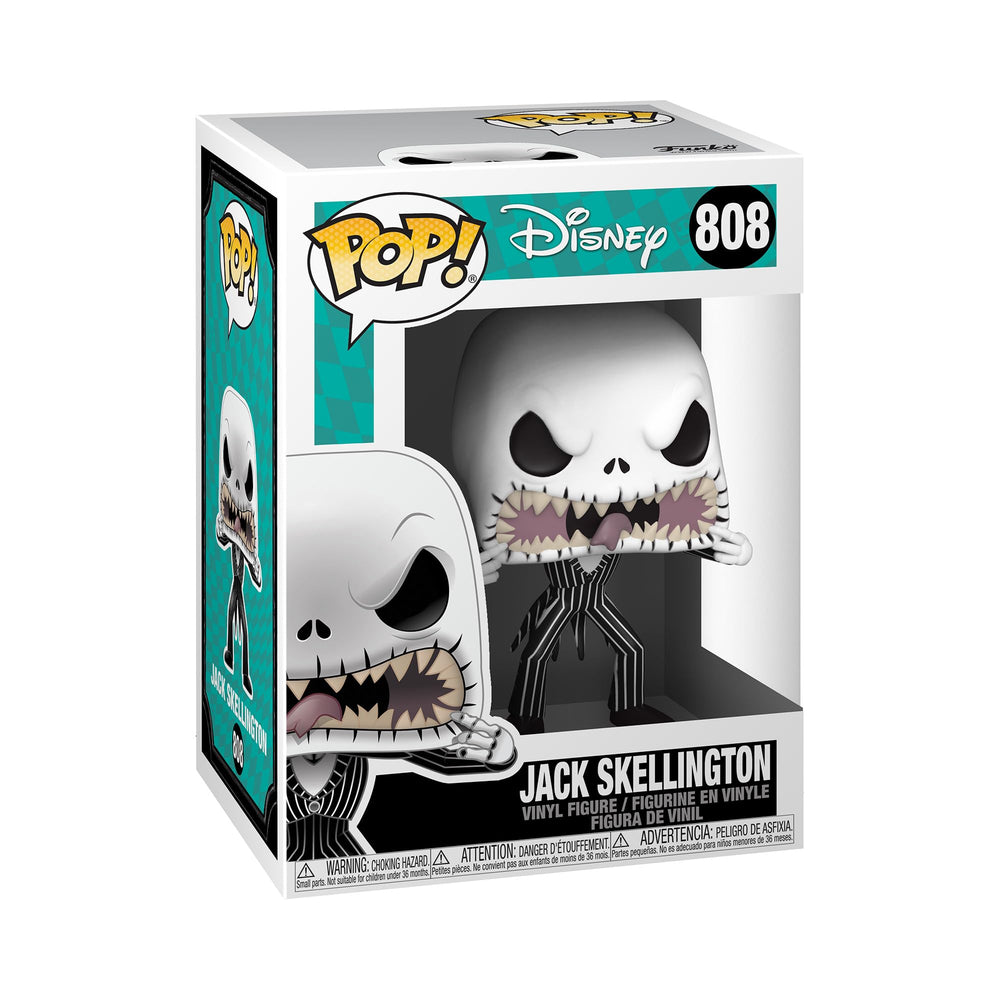 Funko Pop Disney Jack Skellington Scary Face vinyl figure, perfect for desk or shelf display.
