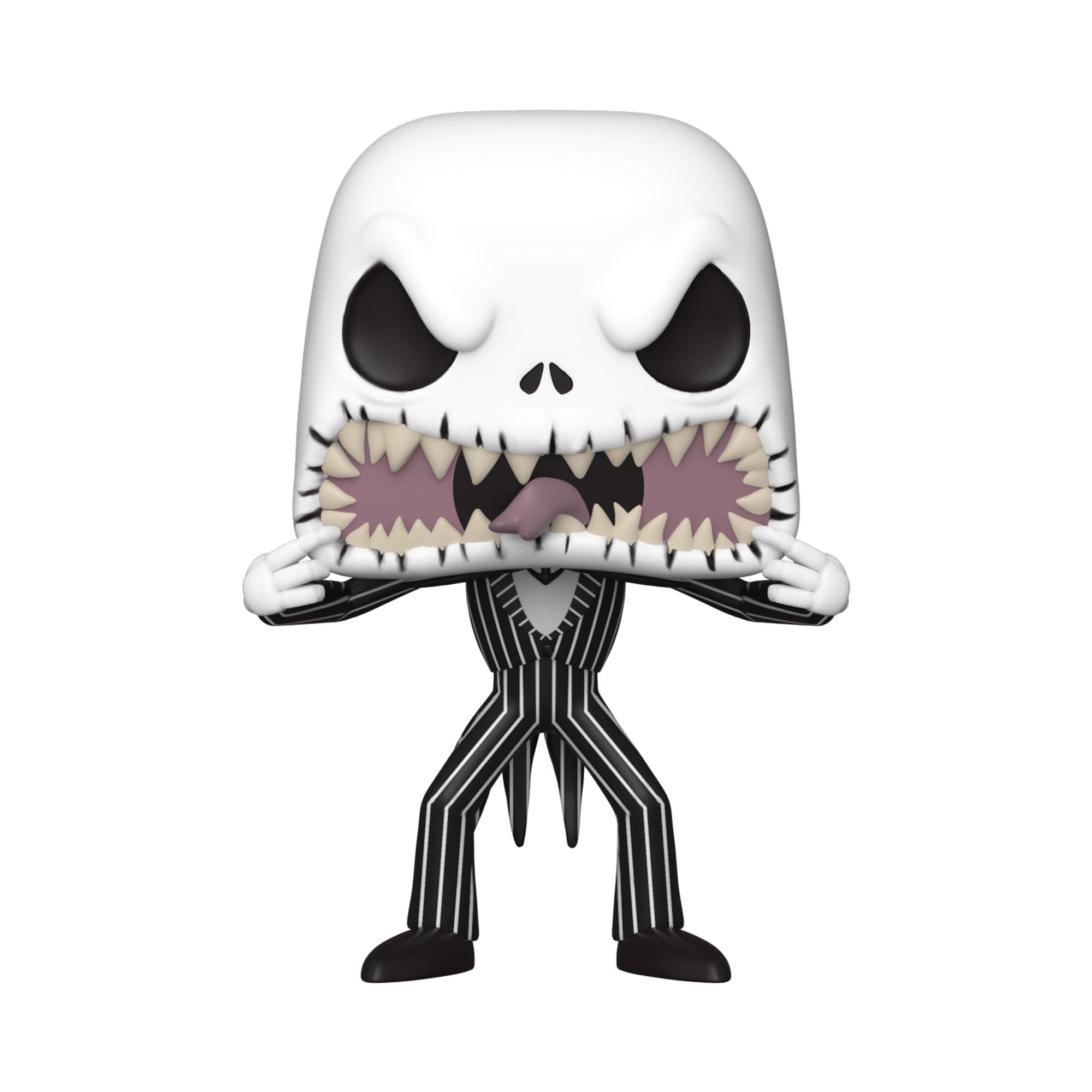 Funko Pop Disney Nightmare Before Christmas Jack Skellington figure, side view highlights iconic silhouette.
