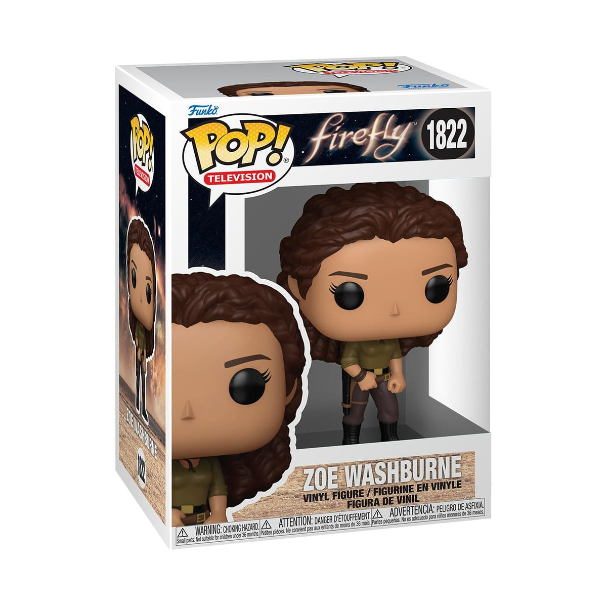 Funko Pop! Firefly Zoe Washburne figure in detailed vinyl for display.