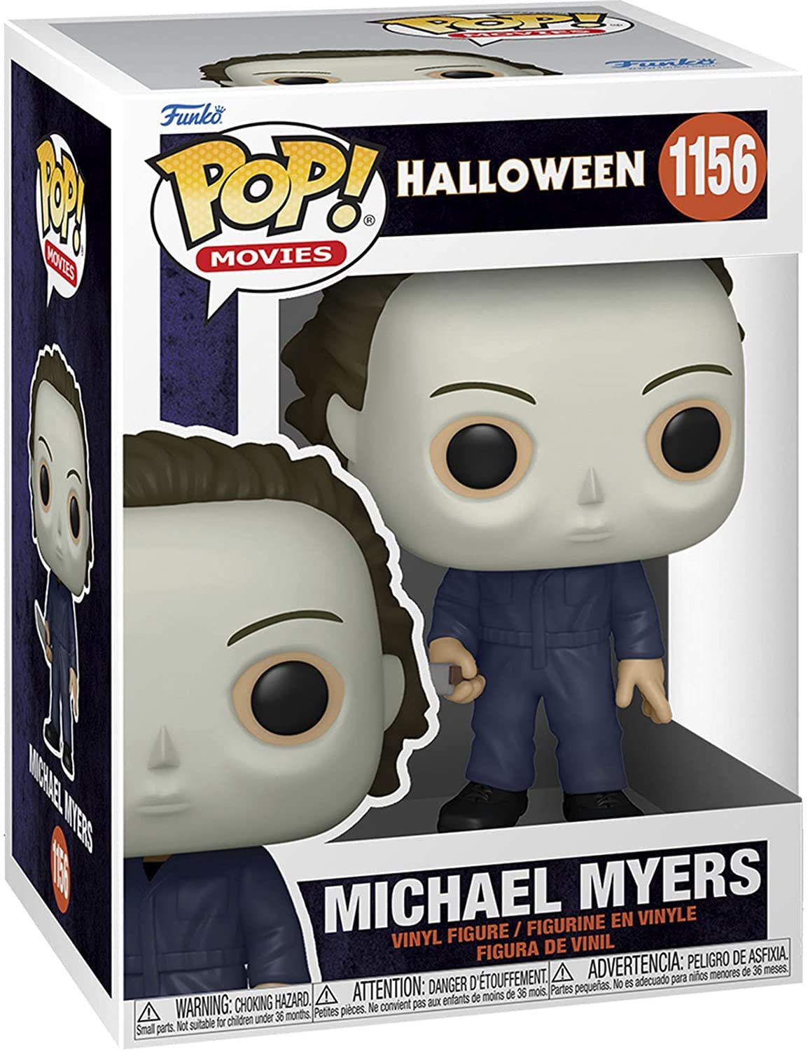 Funko Pop Michael Myers closeup face highlights sculpt for collectors.