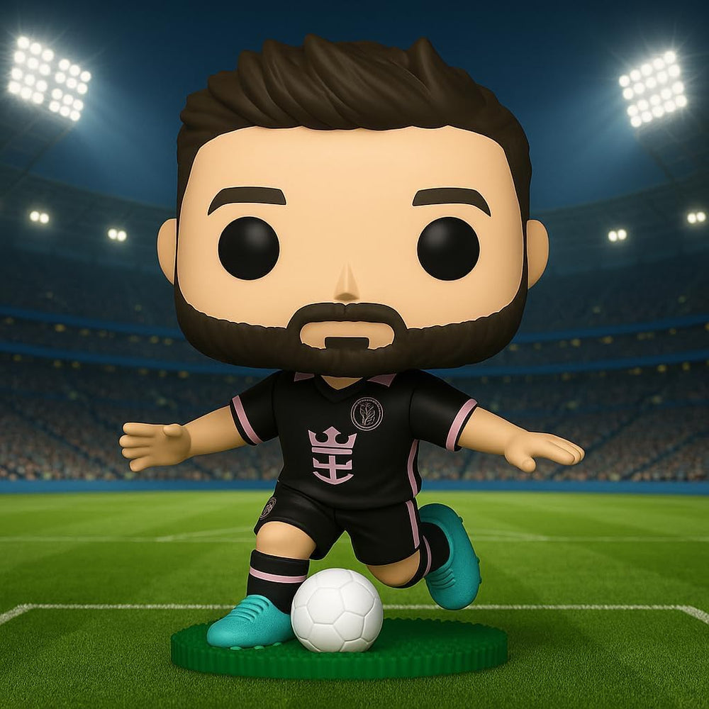Funko Pop Lionel Messi Spirit Remark 62 display box showing the collectible.