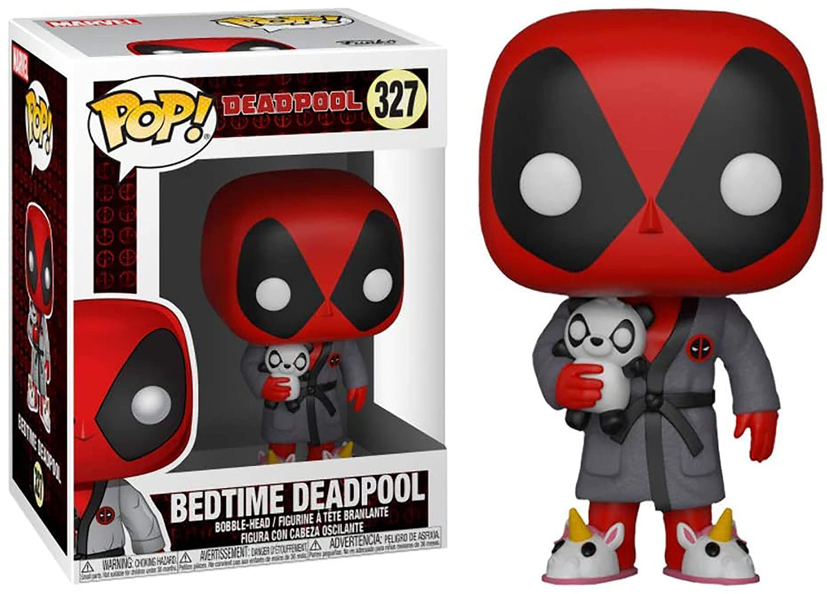 Funko Pop Marvel Deadpool Playtime robe figure for desk display