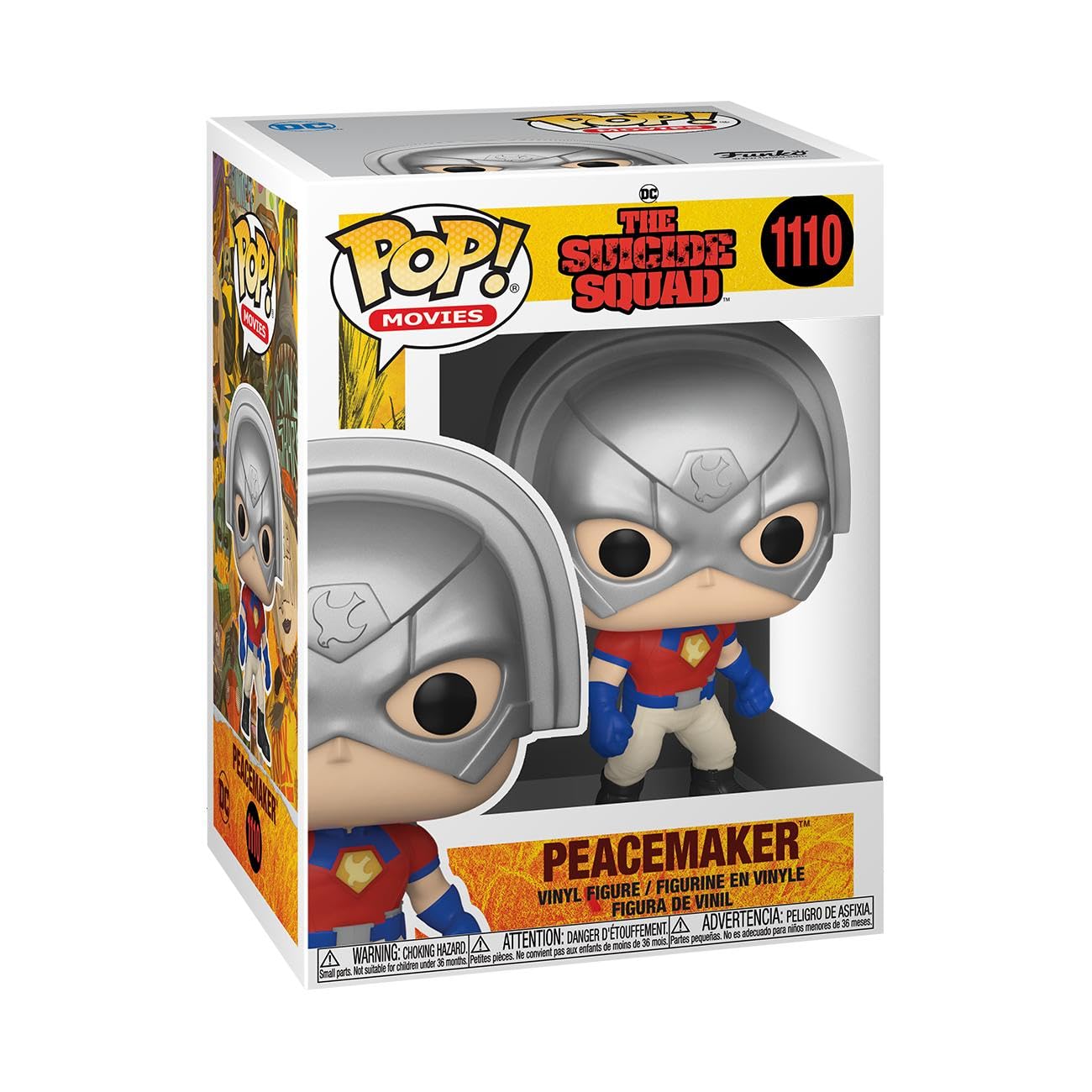 Funko Pop! Peacemaker front view figure for display collection.