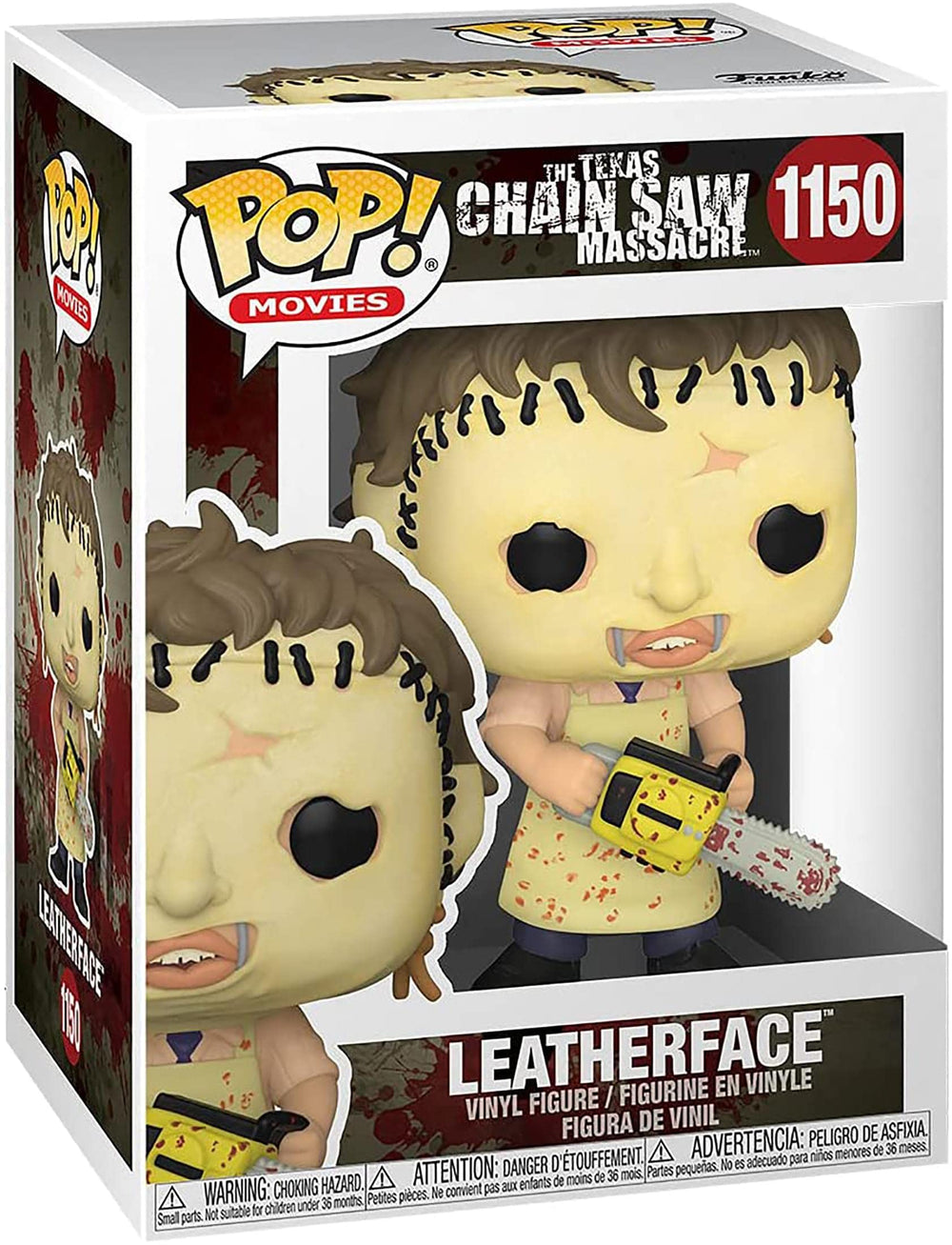 Funko Leatherface detail shot highlighting sculpt and textures for fans.