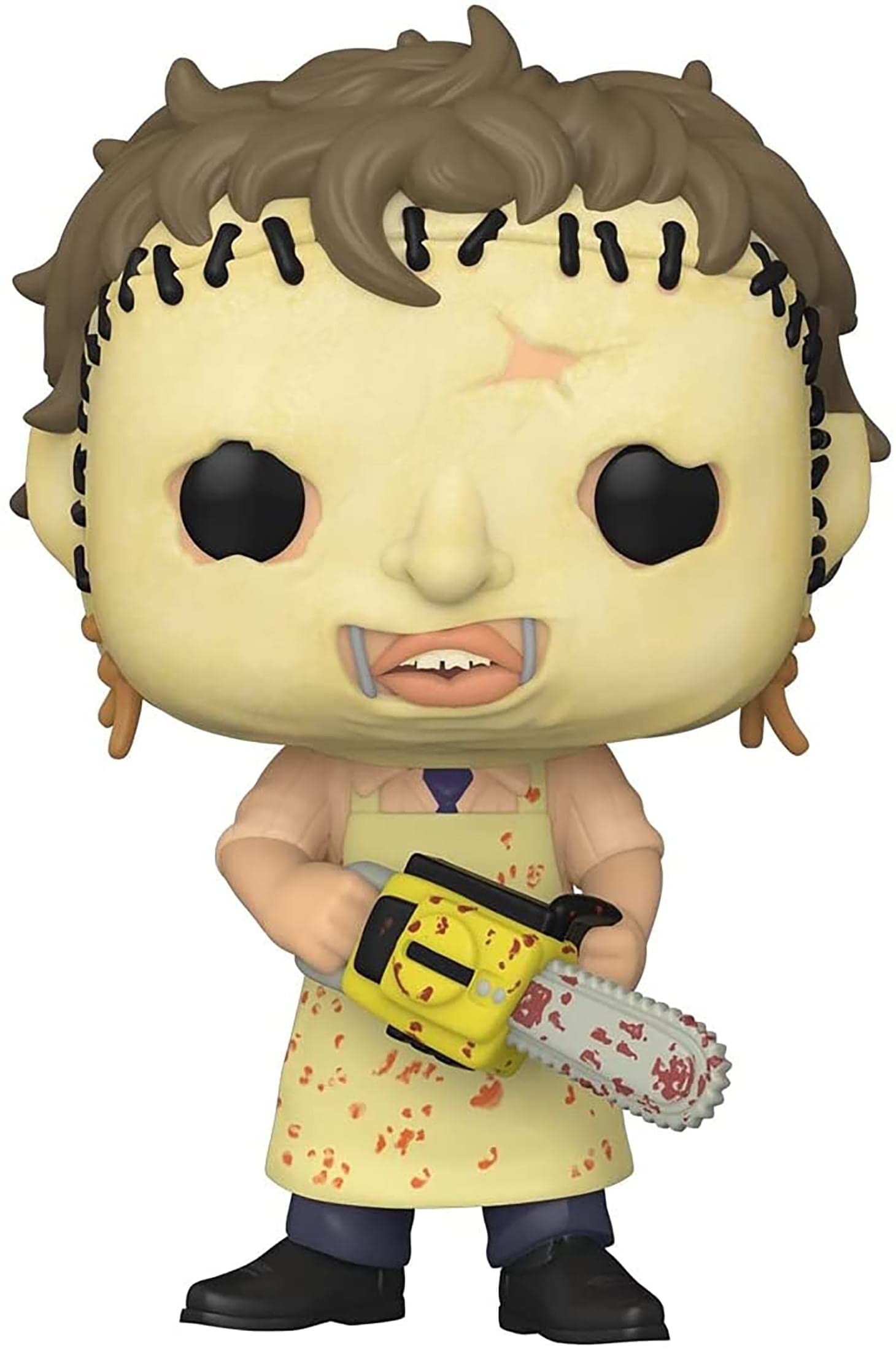 Funko Leatherface window-box display promoting shelf collection.