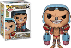 Funko Pop! One Piece Franky front view perfect for shelf display and collection.