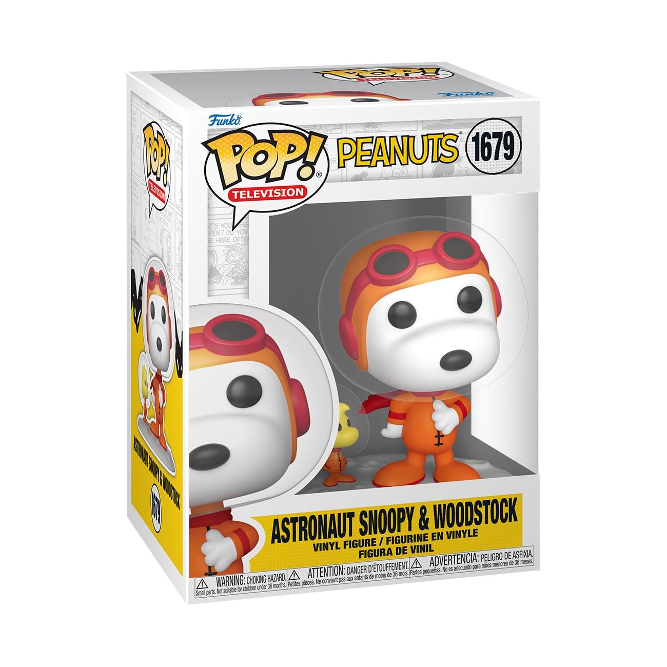 Funko Pop Peanuts Space Snoopy Astronaut front view for display
