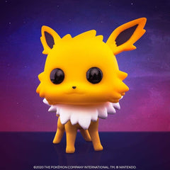 Funko Pop! Jolteon close-up highlights sculpted spikes and glossy finish for collectors.