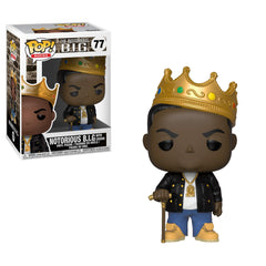Funko Pop Rocks Notorious B.I.G. with Crown figure, multicolor vinyl ideal for display