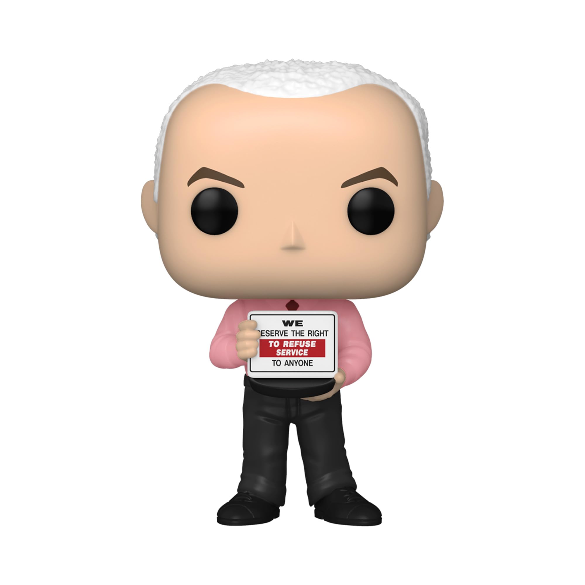 Funko Pop Gunther with Chase from Friends close up detail of figure.