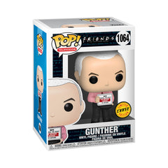 Funko Pop Gunther with Chase from Friends front box display for gifting.