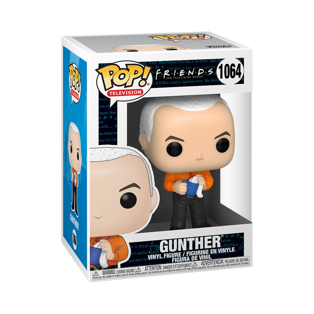 Funko Pop Gunther with Chase from Friends front view for display collectibility.