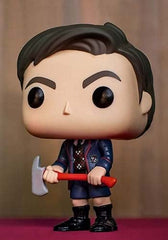 Funko Pop Umbrella Academy Number Five closeup detail, showcasing sculpted features and texture.