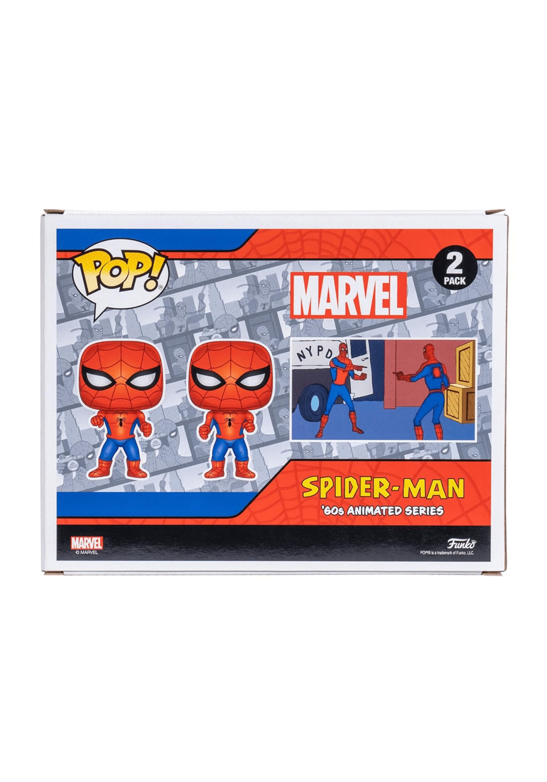Funko Spider-Man Imposter Pop! 2-Pack window display box ready for shelving