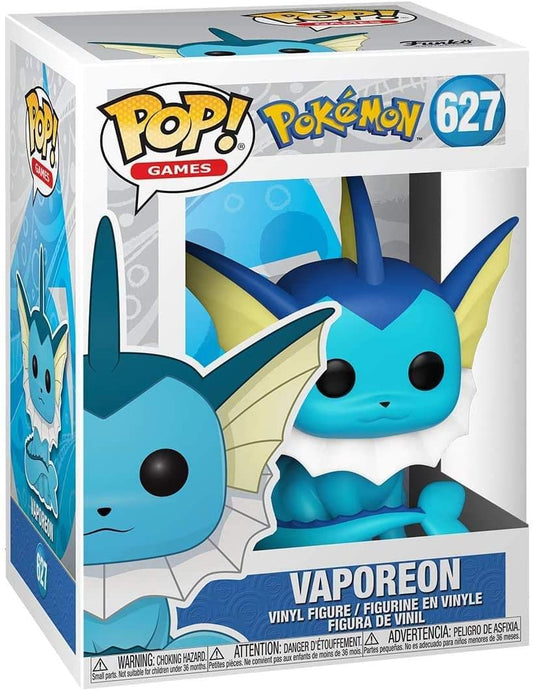 Funko Vaporeon Pop! side view, a vibrant addition to your display shelf.