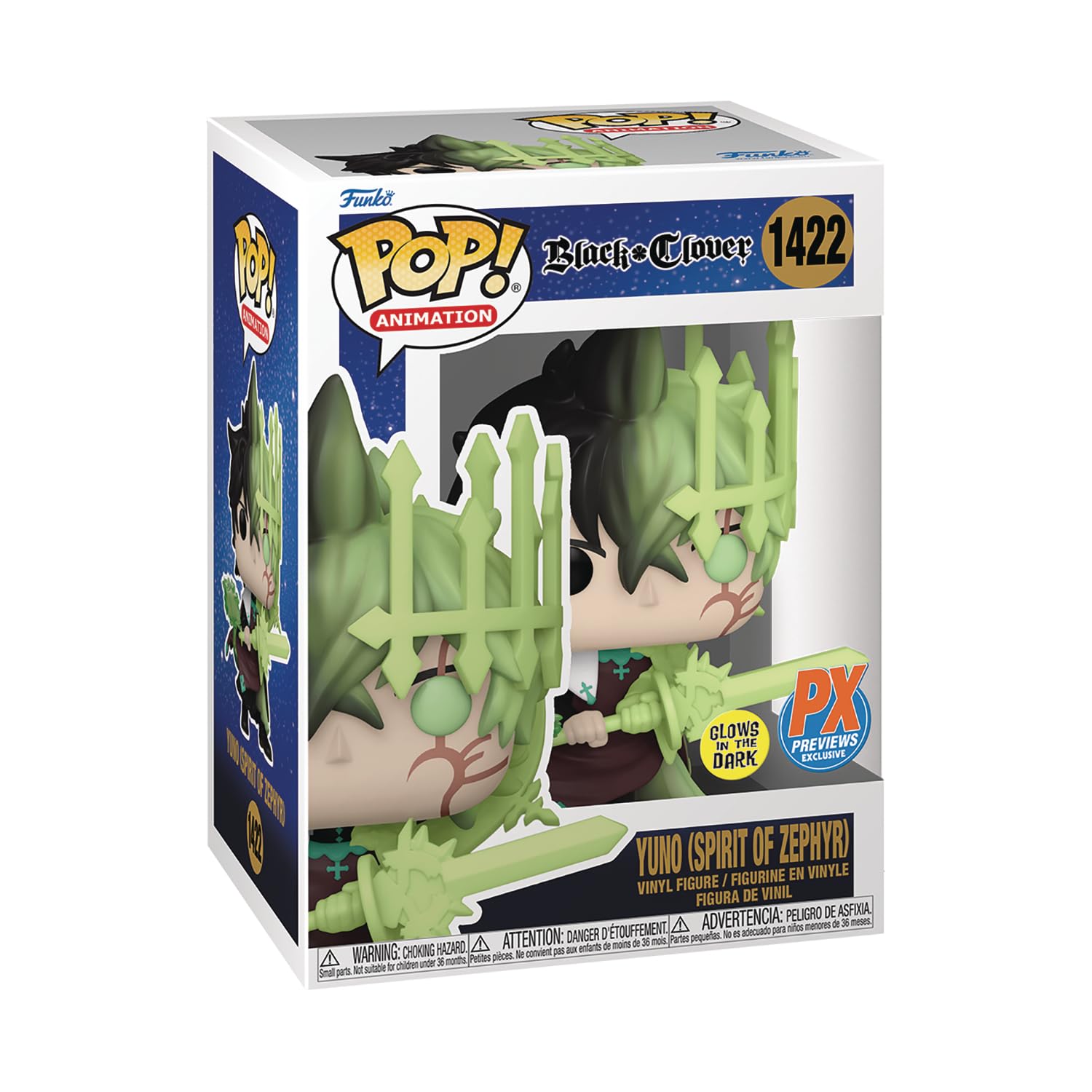 Funko Yuno Spirit of Zephyr glow-in-the-dark figure highlighting Wind Magic energy for collectors