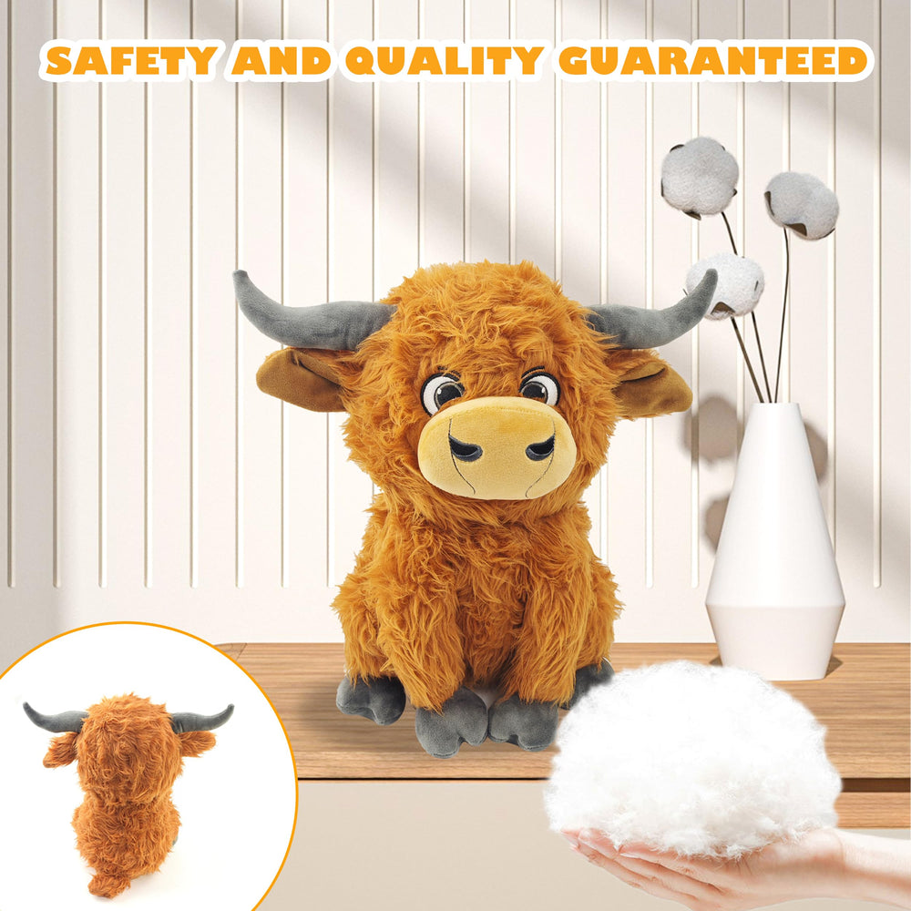 Funky Wizard Highland Cow Plush makes bedtime routines gentler and soothing.