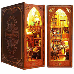 Funle Book Nook Kit shows LED-lit library towers for a cozy display.