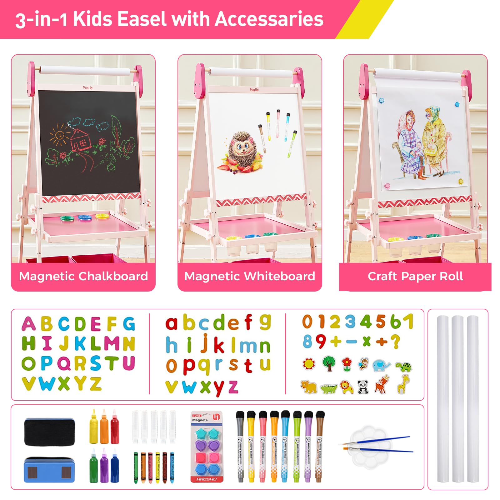 FUNLIO easel paper roll holder enables seamless drawing sessions.