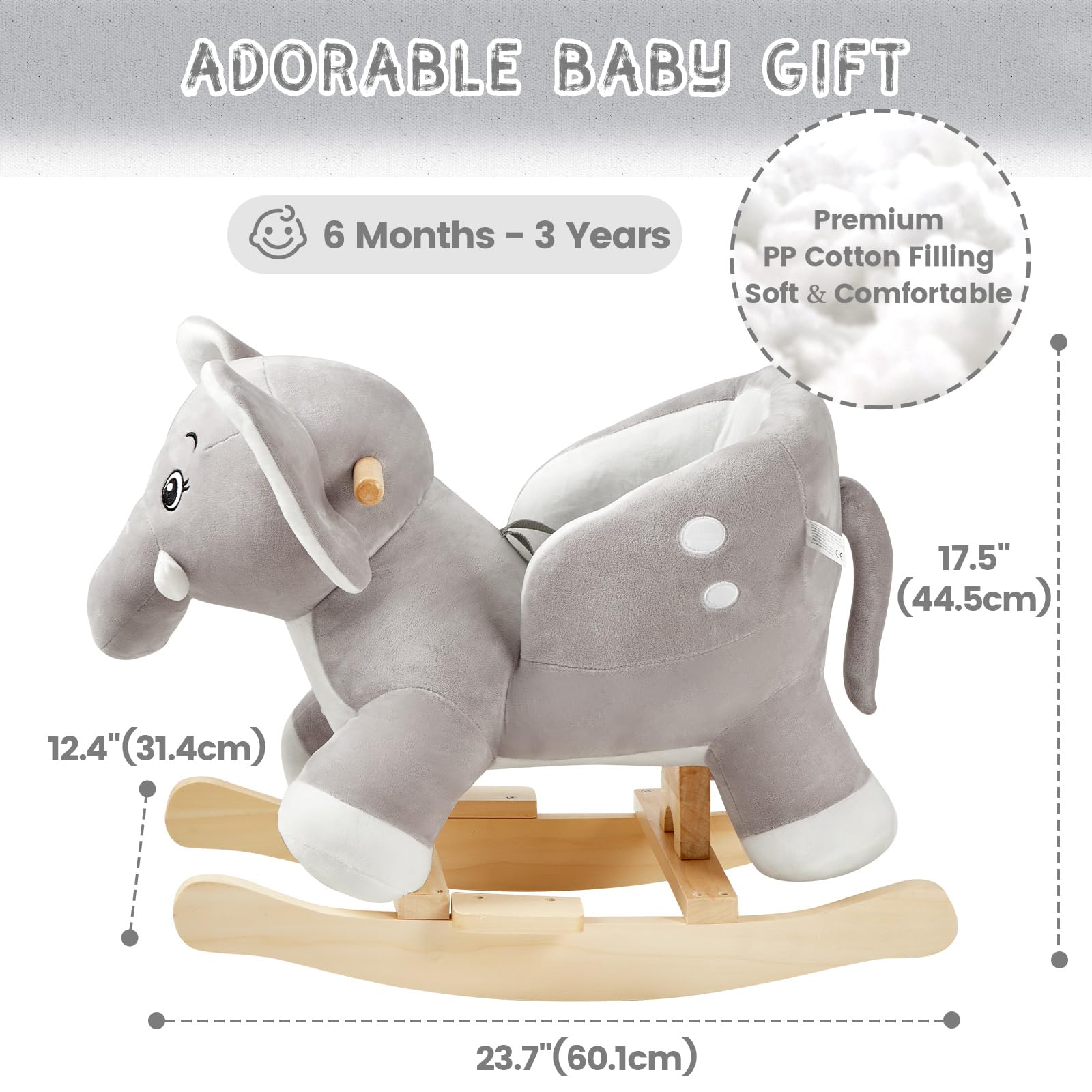 Clear assembly guide helps you set up the elephant rocker quickly at home.