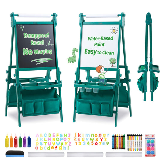 FUNLIO foldable anti-warping kids easel showing portable design for quick setup.