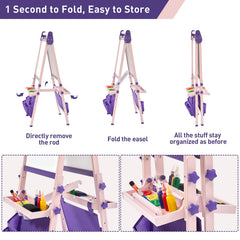 FUNLIO Magnetic chalkboard/whiteboard provides versatile surfaces for drawing and writing.