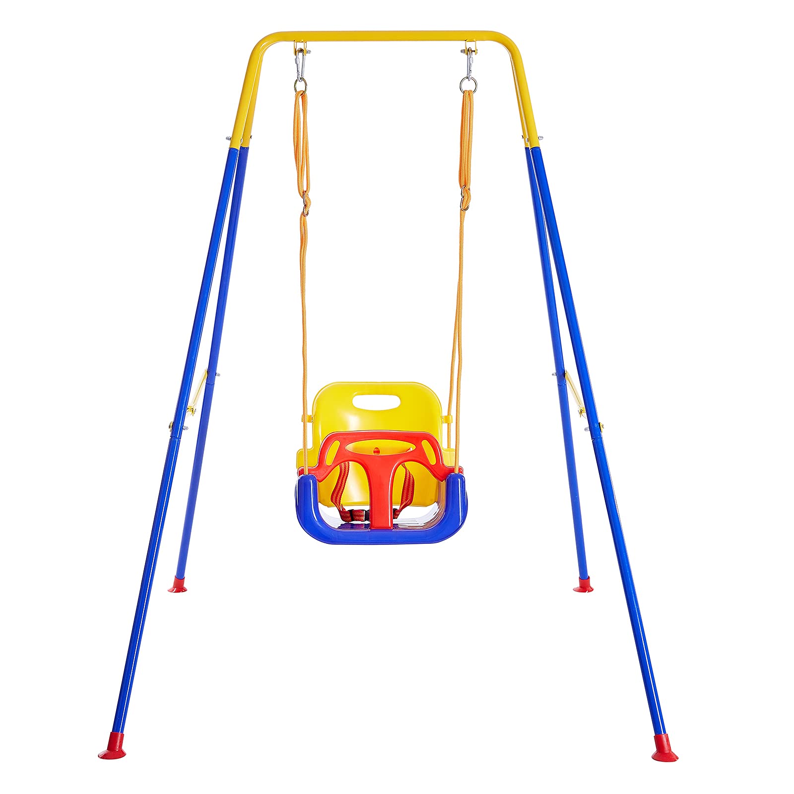 FUNLIO toddler swing with metal stand for safe backyard play