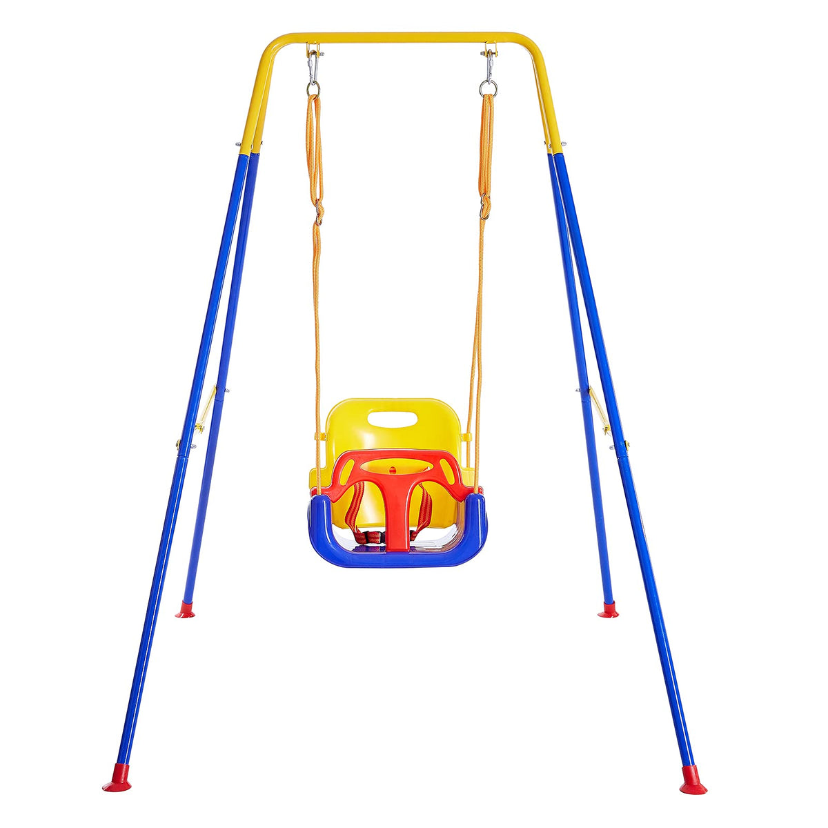 FUNLIO toddler swing with metal stand for safe backyard play