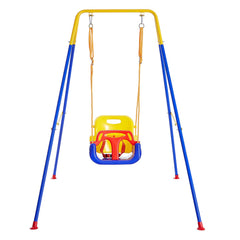 FUNLIO toddler swing with metal stand for safe backyard play