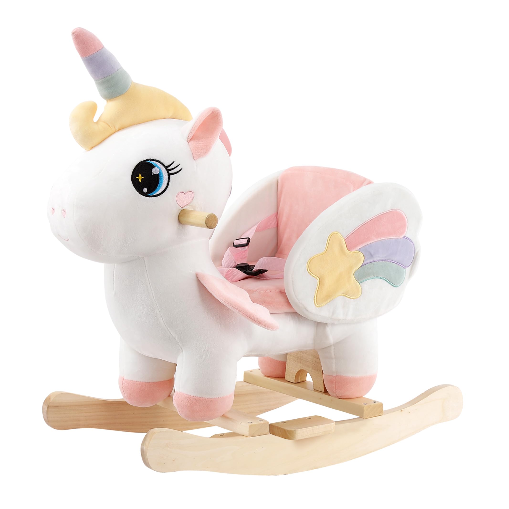 FUNLIO unicorn rocking horse with rainbow horn inspires imaginative play for toddlers