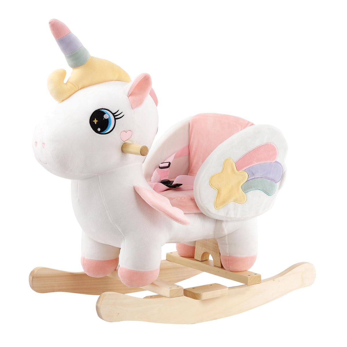 FUNLIO unicorn rocking horse with rainbow horn inspires imaginative play for toddlers