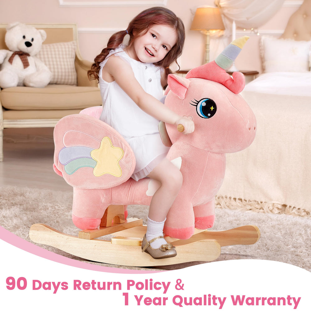 FUNLIO Unicorn rocking horse for ages 6 months to 3 years supports growing toddlers
