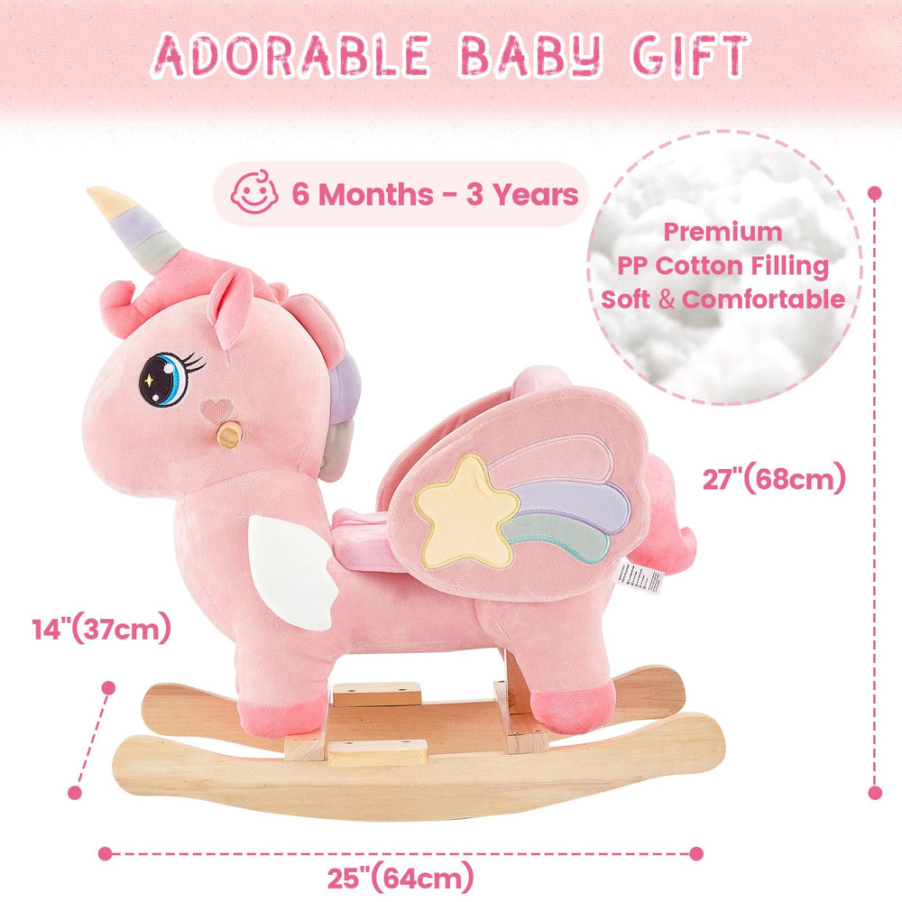 FUNLIO unicorn rocker dimensions 25x14x27 inches fit cozy spaces