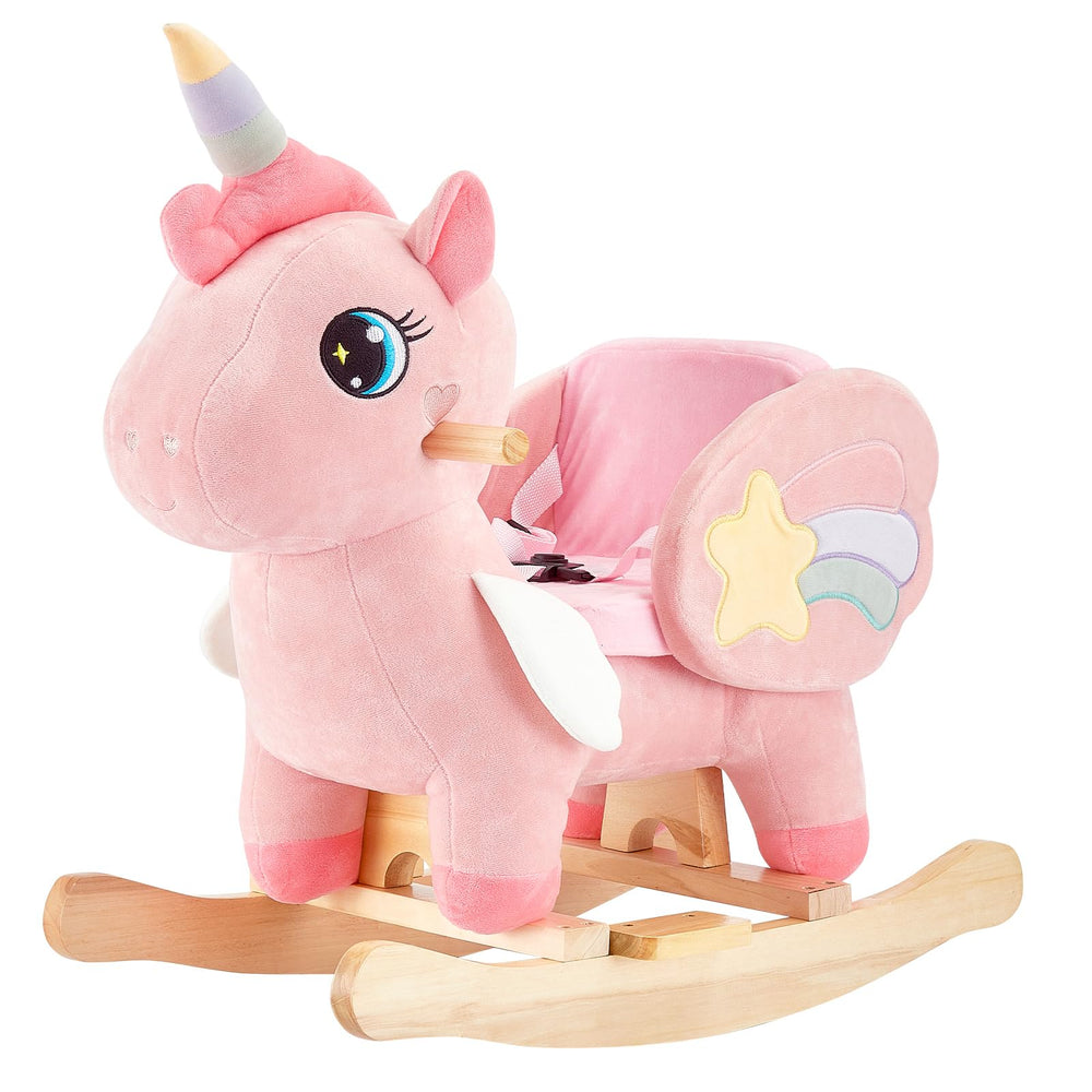 FUNLIO Unicorn rocking horse with pink twinkling eyes sparks imaginative play