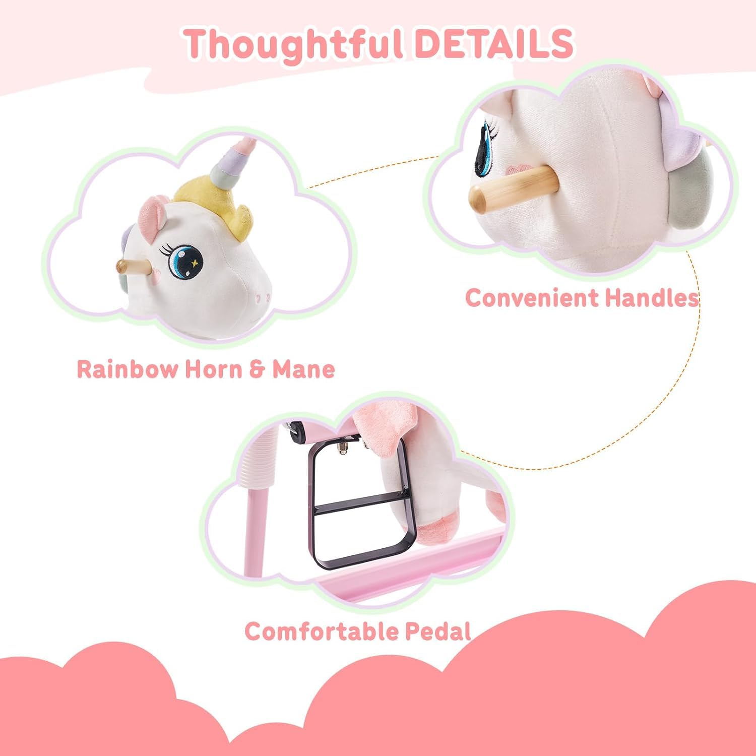 FUNLIO unicorn spring horse emits a realistic neighing and galloping sound