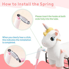FUNLIO unicorn spring horse includes side handles for easy grip by kids