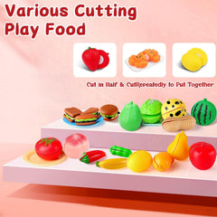 FunMission 134pcs toy kitchen pots and pans promote fine motor skills during play