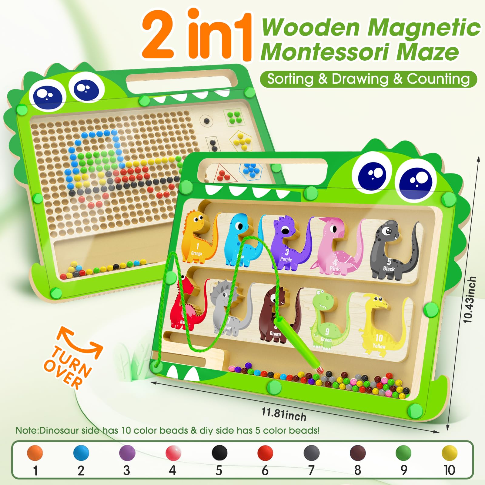 FunMission 2in1 dinosaur maze side by side highlighting two play areas