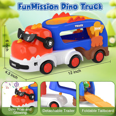 FunMission four-pack pull-back dino cars in colors invites storytelling and sharing
