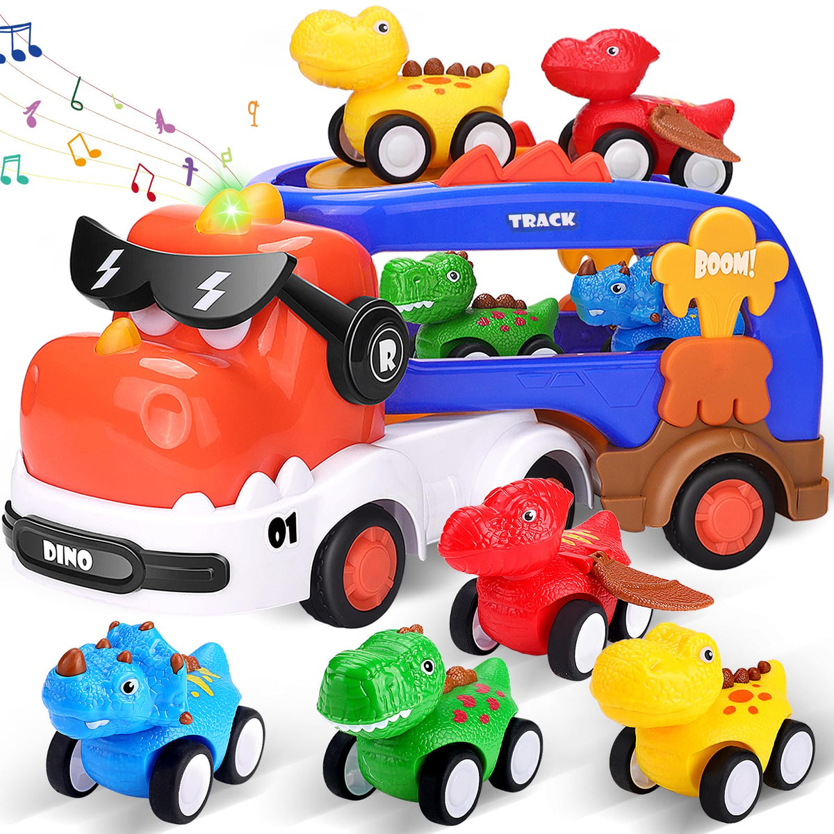 FunMission 5-in-1 dinosaur truck front view sparks imaginative play and fine motor skills
