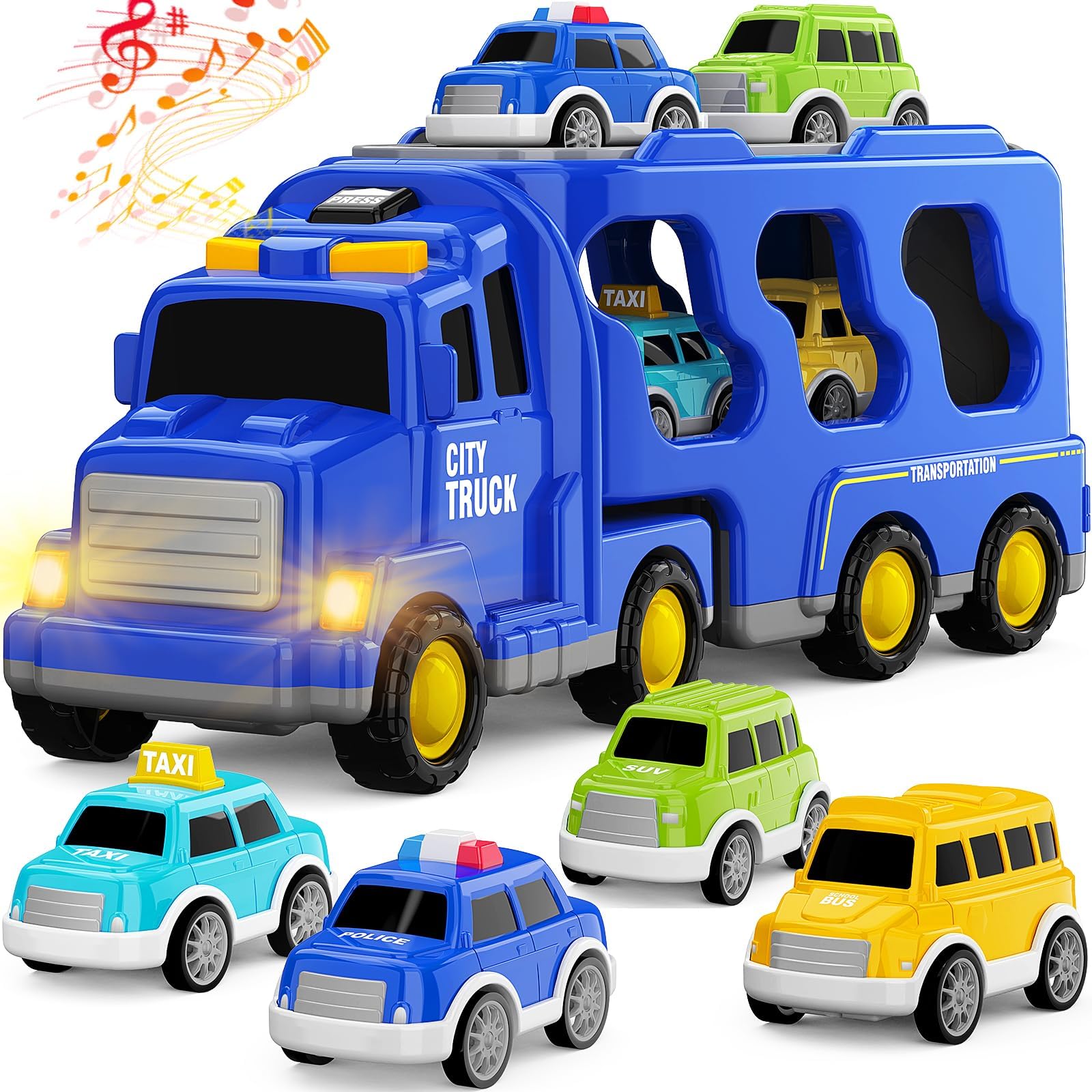 FunMission carrier-truck toy with roomy trailer for creative pretend play and sharing