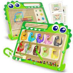 FunMission dinosaur maze drawing board front view showing dual learning surfaces