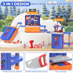 FunMission Toy Drill with interchangeable heads enabling varied pretend tasks.