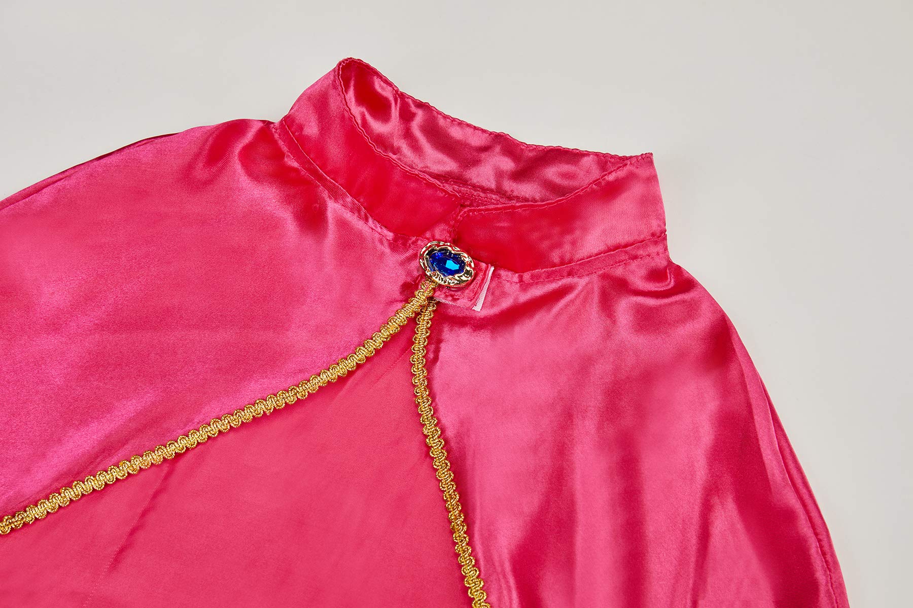 Funna Princess blue dress detail with embroidery and lace hem, elegant flair.