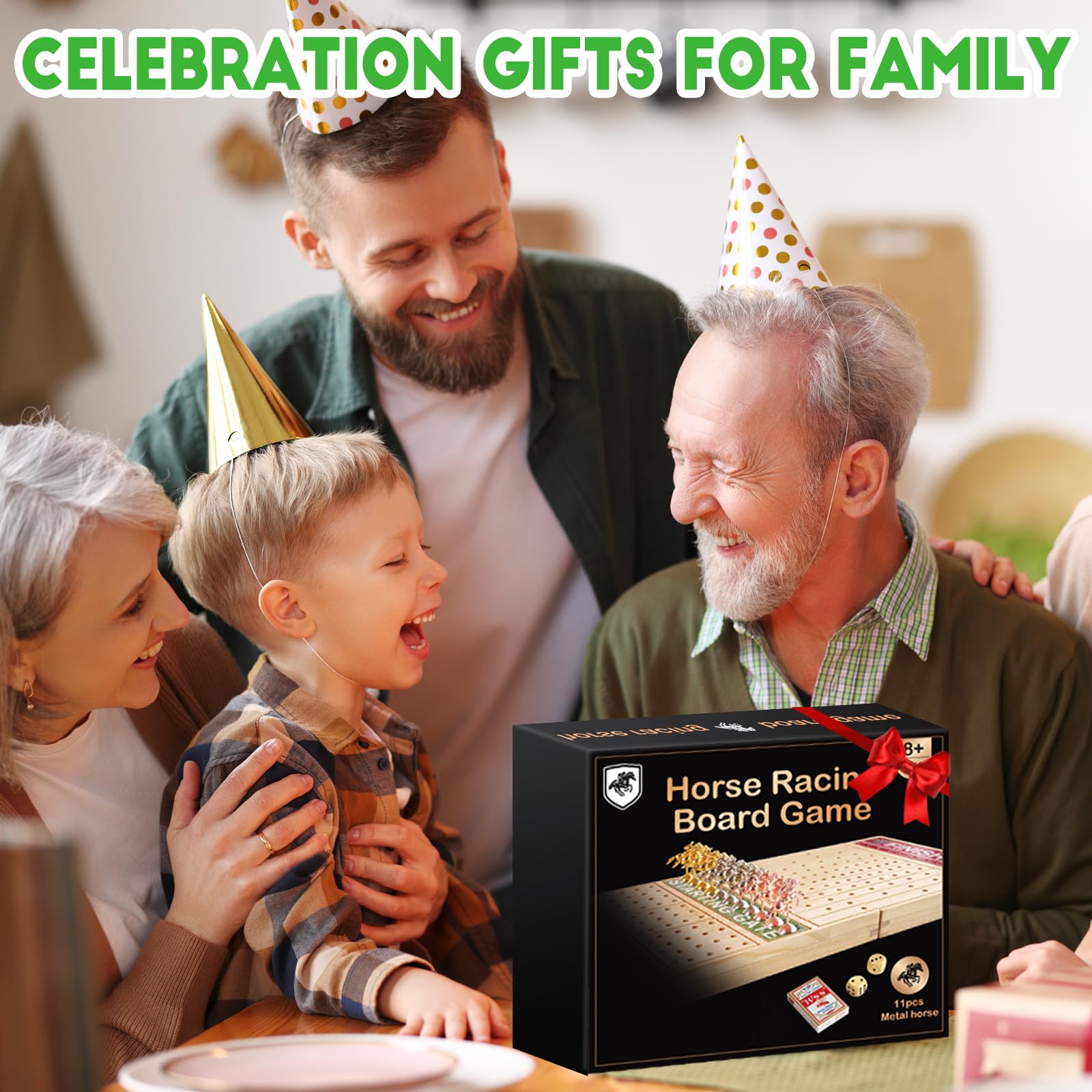 Gift-ready FUNNYB&G horse race board game packaging