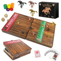 FUNNYB&G 21-inch foldable horse race board for portable family game nights.