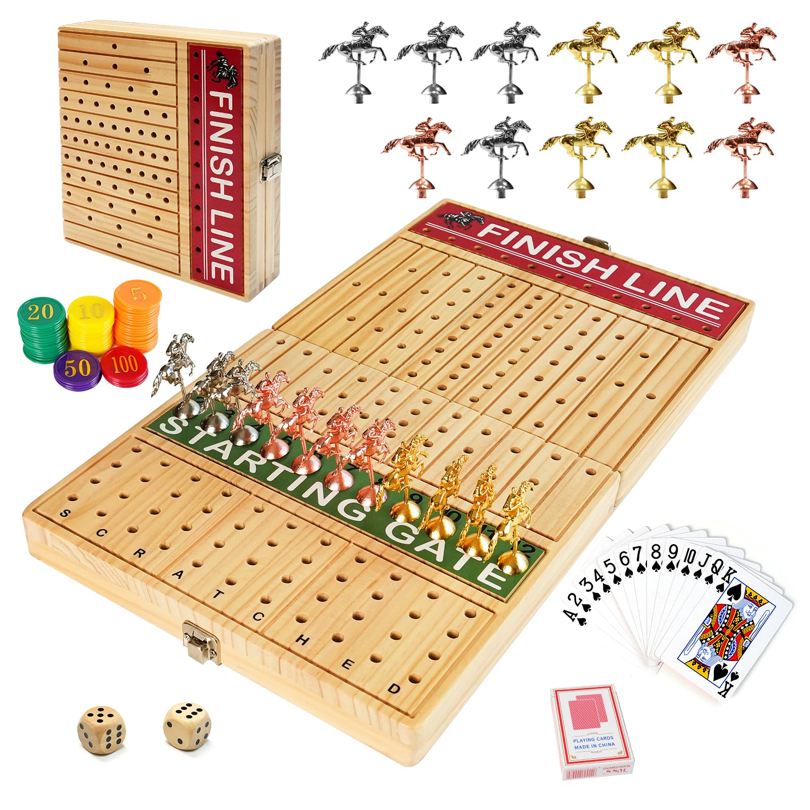 FUNNYB&G horse race board game large foldable board for easy transport and play